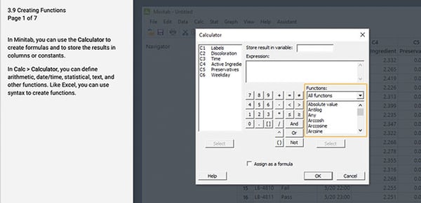 Use the calculator at Calc > Calculator in Minitab Statistical Software