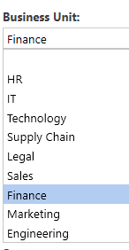 Each SteerCo is designated by the Data Architect so that when someone chooses the Business Unit (in this case Finance), the right people will be notified.