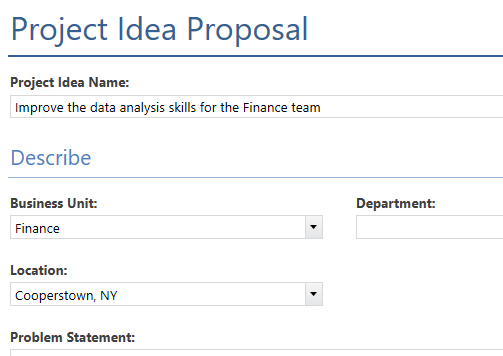 Minitab Engage Project Idea Proposal for Steerco