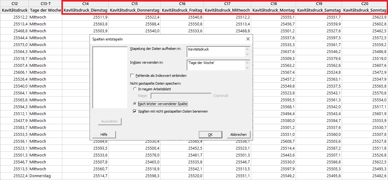 5 Tipps fuer den Umgang mit unsauberen Daten in Minitab_Spalten entstapeln