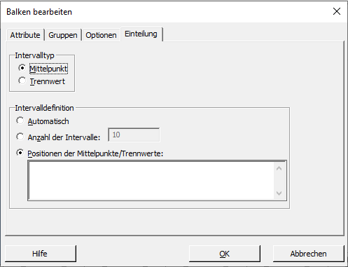 Balken bearbeiten