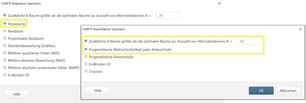 CART Klassifikations une Regressionsbaume Optionen, um zu speichern