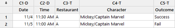 Minitab Worksheet