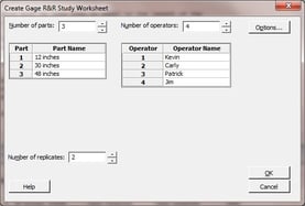 Gage R R Run Sheet Creating a Gage R&R Study Worksheet for Measurement Systems Analysis (MSA)