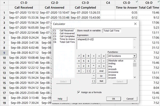 The Calculator in Minitab Statistical Software