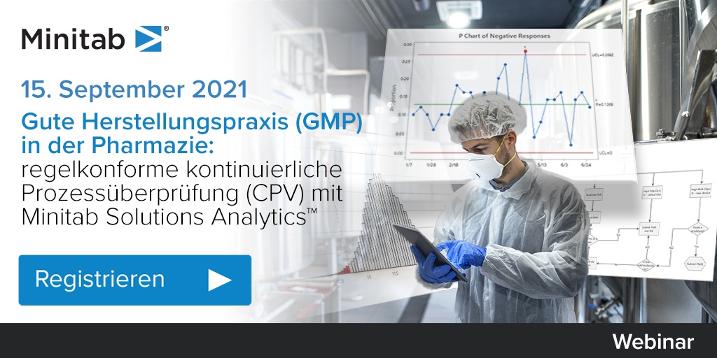 [Webinar] Gute Herstellungspraxis in der Pharmazie: Regelkonforme kontinuierliche Prozessüberprüfung mit Minitab Solutions Analytics
