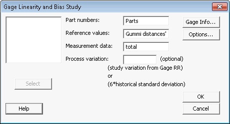 Gage linearity and bias study