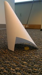 Paper cone protecting gummi bear during MSA study.