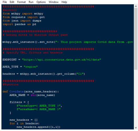 How to Create a Python Visual in Minitab