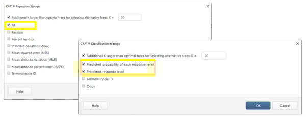 Store CART Predictions with the storage option
