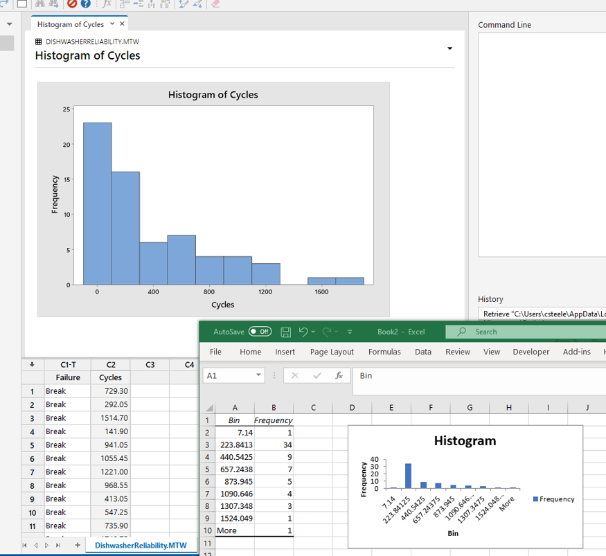 how to change histogram bins in excel