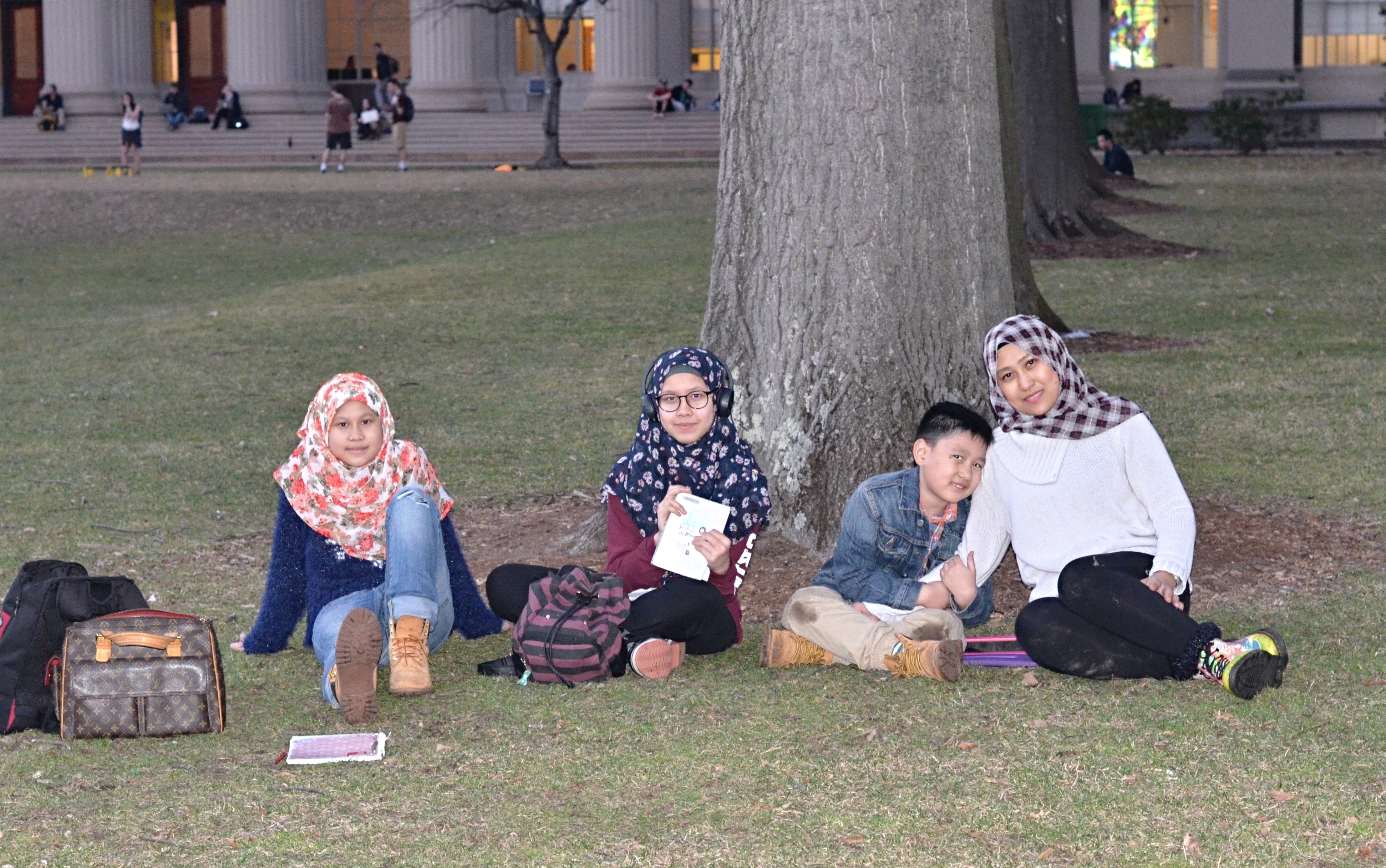 My children at MIT_on grass