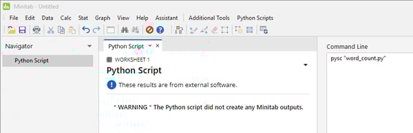 python错误没有创建minitab输出