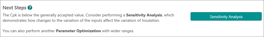 Recommended next step: Sensitivity analysis