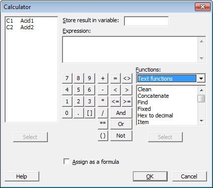 Calculator to Manipulate Text Data