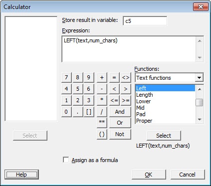 Manipulating Text Data - Left Function