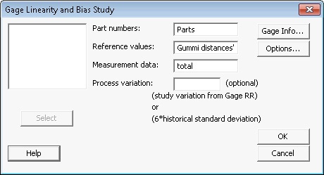 Gage linearity and bias study