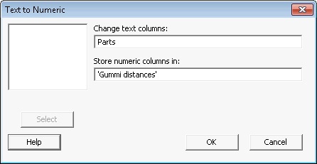 Change text to numeric data