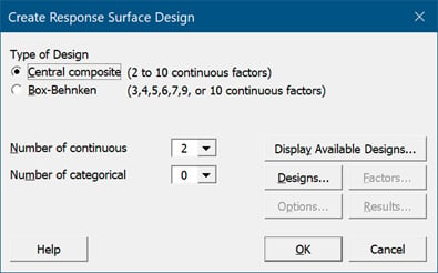 create-response-surface-design