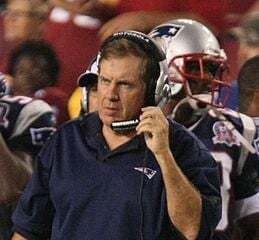 Bill Belichick in a rare, non-hoodied moment. 