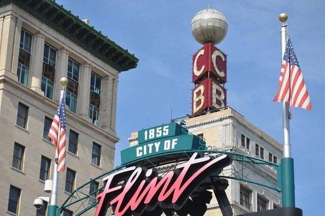 The Citizen's Bank Weather Ball in Flint, Michigan