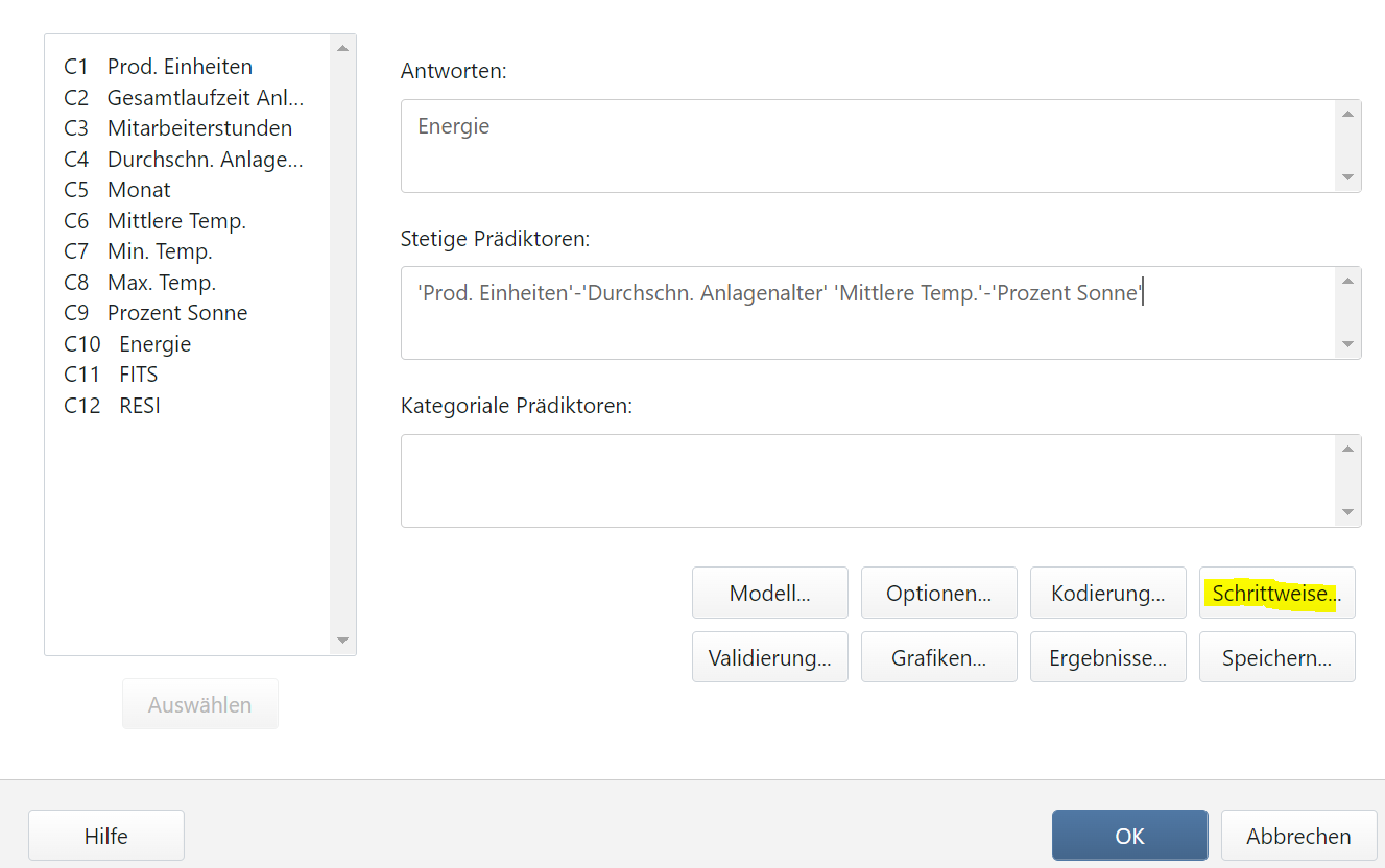 Regressions-Modellanpassen