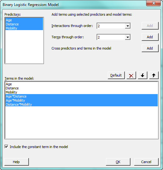 Binary Logistic Regression Dialog 2