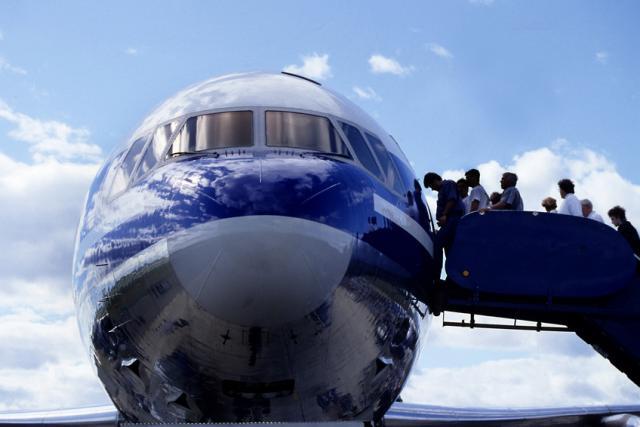 boarding plane