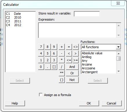 Minitab Calculator