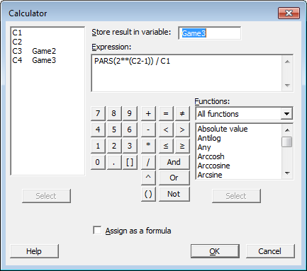 calculator with running average formula for game with infinite winnings