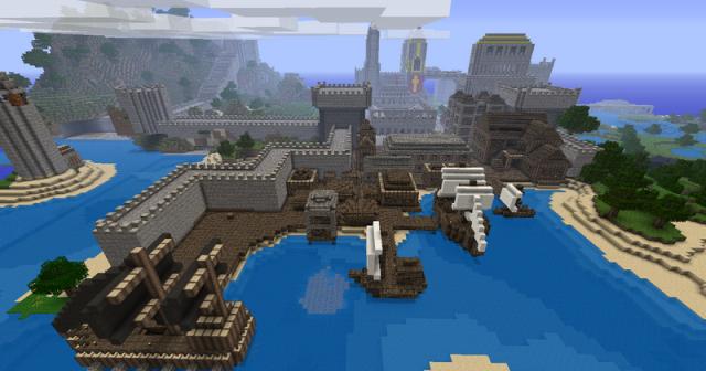 Giant castle built in Minecraft
