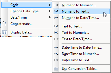 code data menu