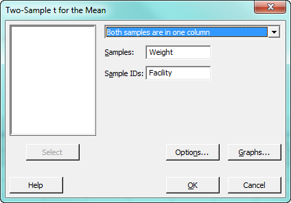t test for the mean