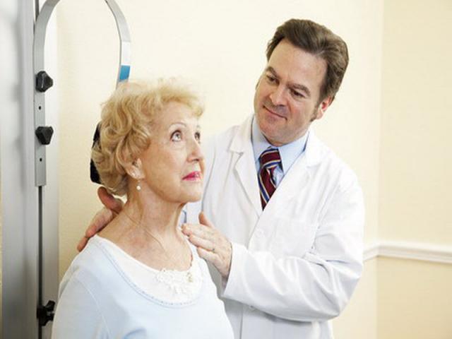 Doctor examining a patient