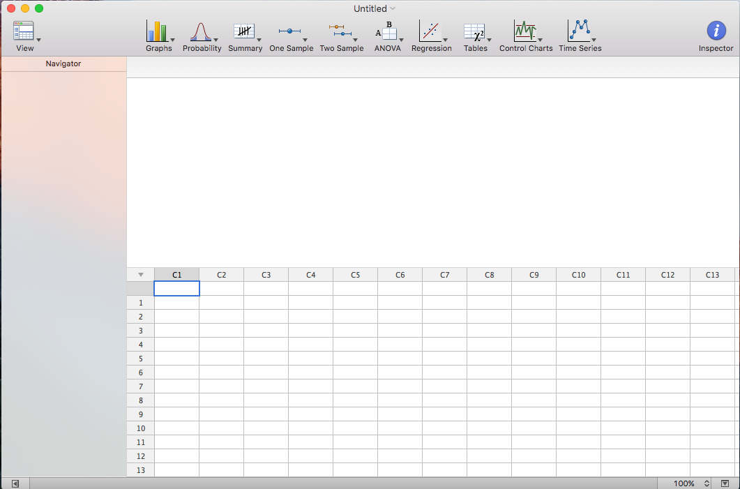 Minitab Express for OS X Interface