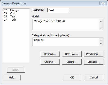 general regression factors