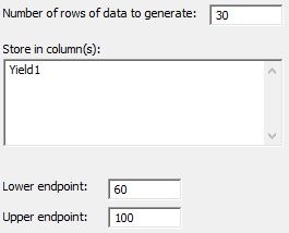 rows of data to generate