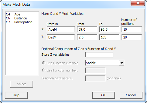 Make Mesh Data Dialog