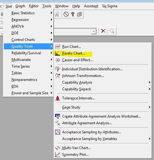 Minitab Menu Path