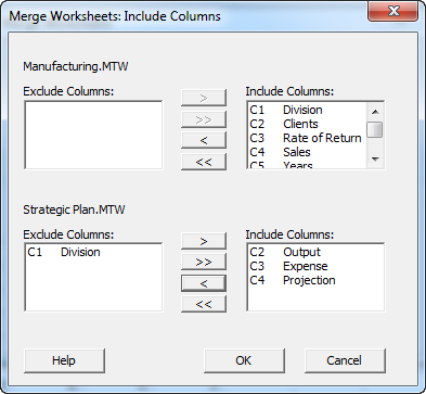 merging worksheets
