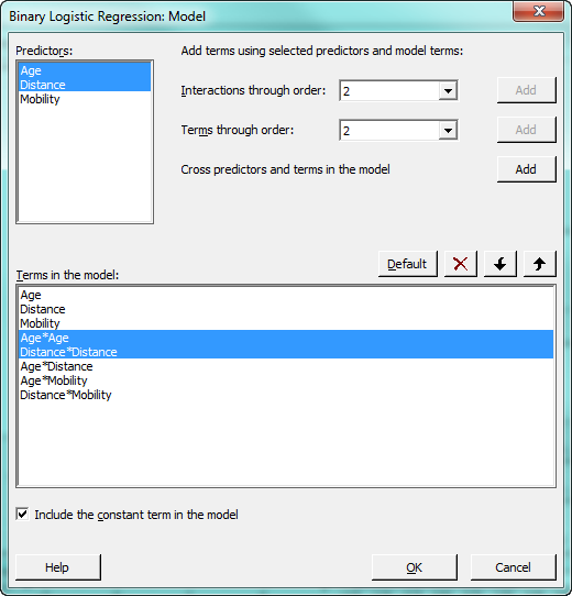 binary logistic regression dialog 4