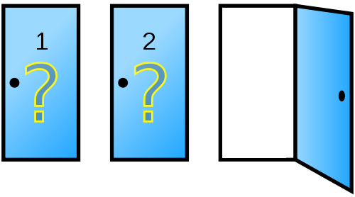 Which door is the prize behind?