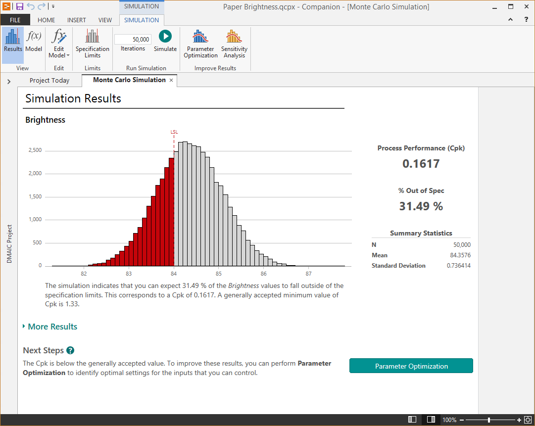 monte carlo simulation output