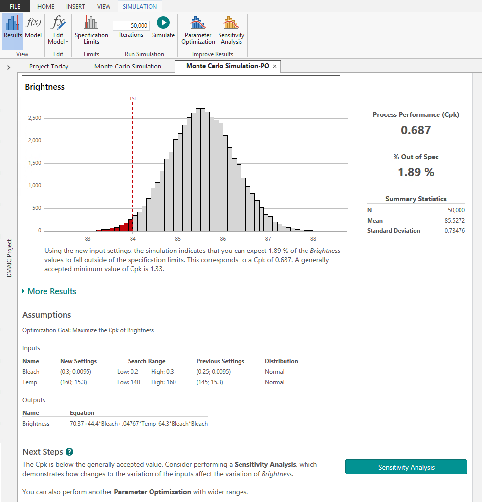 optimized process output