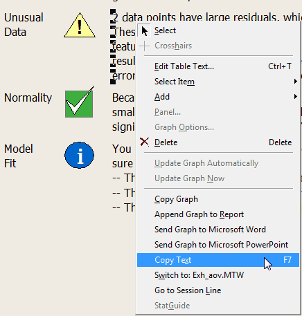 The Copy Text choice is in the same place as when you copy a tooltip.
