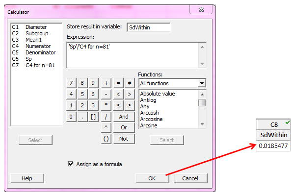 within subgroup standard deviation