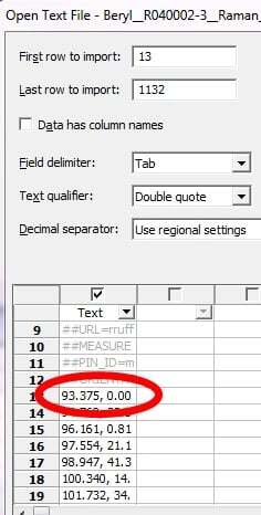 Use the preview to find where the data begin.
