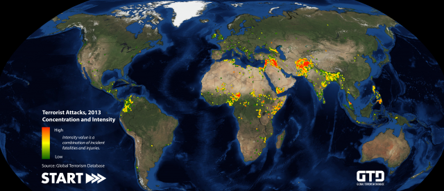 Terrorist Attacks, 2013, Concentration and Intensity