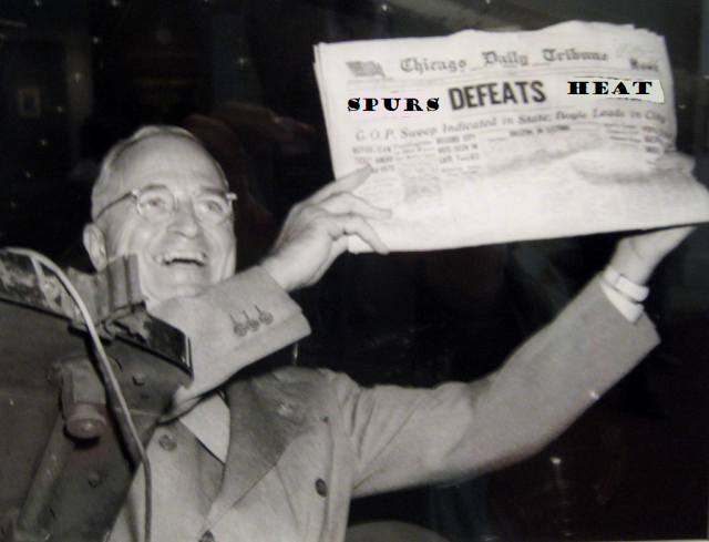 Heat fan Harry Truman mocks my prediction.