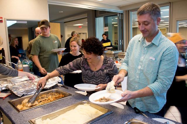 turkey buffet line